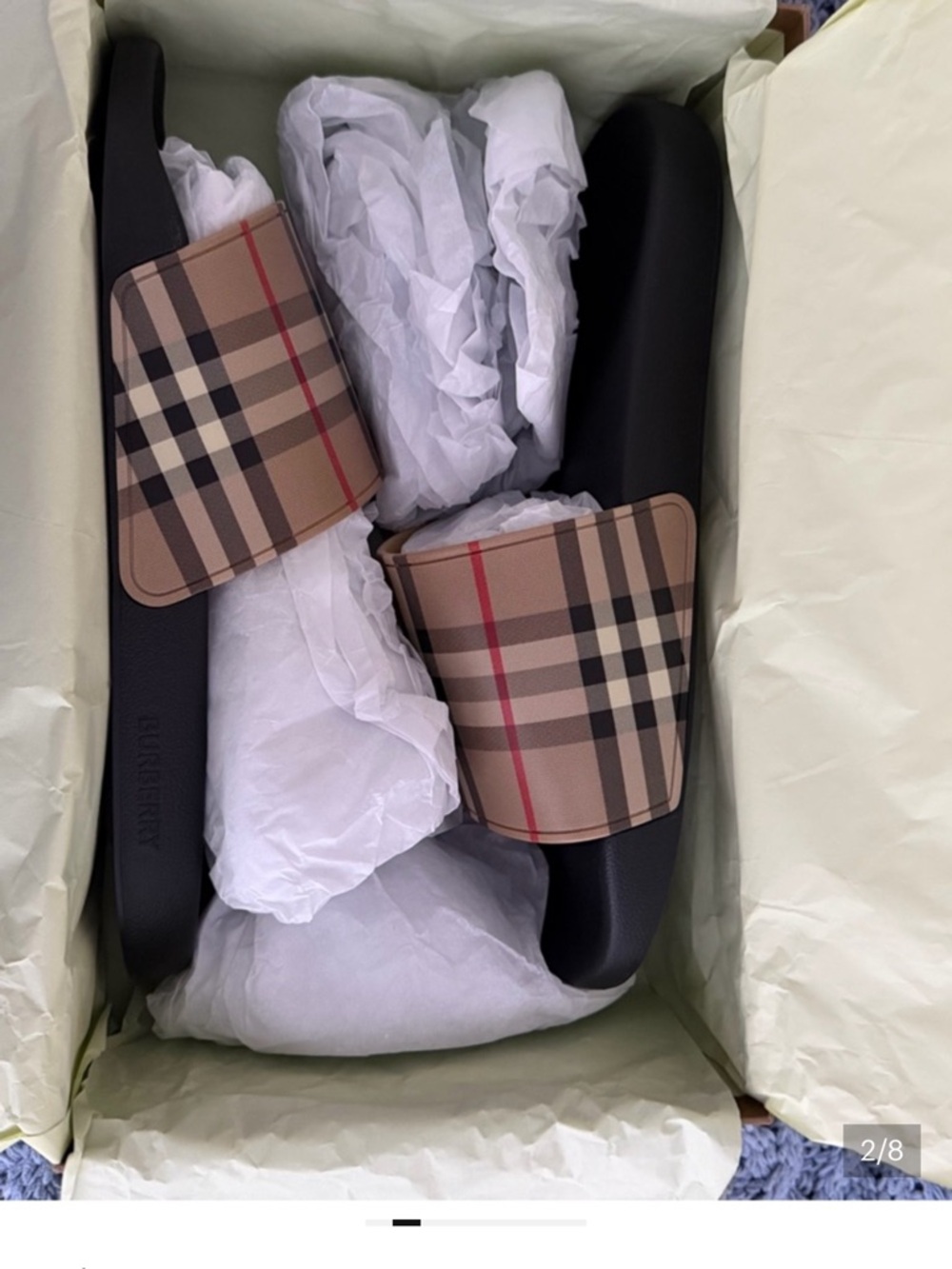 Burberry Brown and White Branded Packaging and Barcode Tag - Picture 5 of 7